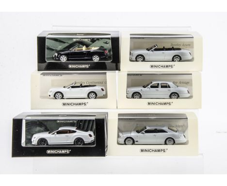 1:43 Minichamps Bentleys, including 436 139800 Bentley Continental Supersports 2009, 436 139561 Bentley Azure 2007 Linea Bian