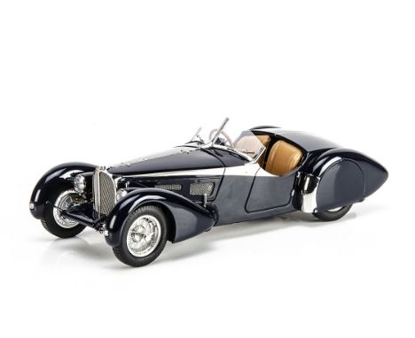 CMC 1:18 Bugatti 57 SC 1938 Corsica Roadster M-106, in original polystyrene box with outer buff card trade box, certificate a