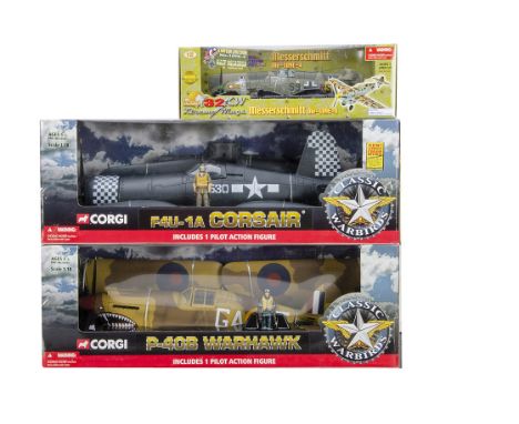 Corgi and Ultimate Soldier Plastic WWII Aircraft Models, a boxed group all with snap on wings and other components, Corgi 1:1