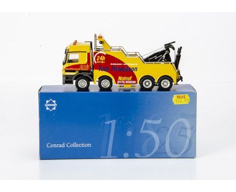 Conrad 1:50 Palfinger PK 100002 MAN TGS LX Boom Crane, in Wiesbauer livery, Art.71193/0, Mercedes Actros Breakdown Truck in T