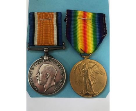 A First World War medal group of two awarded to G. Hill to include War Medal and Victory medal, both inscribed with "26810 SP