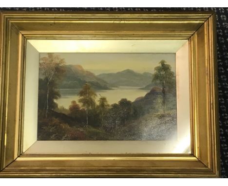 R. WILLIS PRYCE. Framed, glazed, signed autumnal lake scene, 18.5cm x 28.5cm. Together with a framed, glazed, unsigned waterc