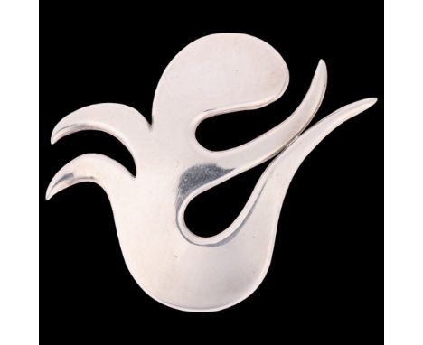 S V GLYMERRS EFTL - a large Danish modernist sterling silver abstract pendant, pendant 55.2mm, 28.6gNo damage or repair, only