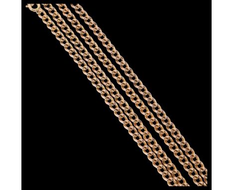 A gold plated curb link chain necklace, 66cm, 29.3gNo damage or repair, only light surface wear, fitting working 