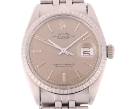 ROLEX - a stainless steel Oyster Perpetual Datejust automatic calendar bracelet watch, ref. 1603, circa 1972, brushed silvere