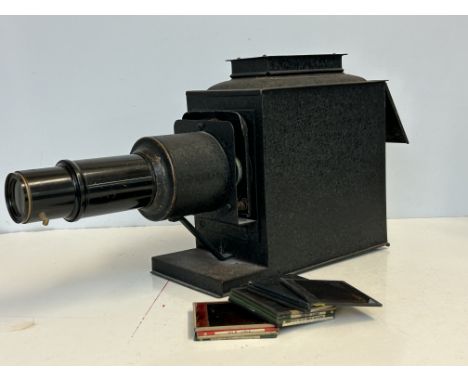 Victorian magic lantern with slides