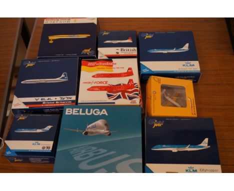 Collection of model airliners x9
