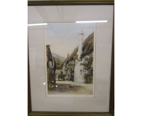 Reginald H. Smallridge (b 1903) 'Mars Hill, Lynmouth' colour etching 16x10.5" pencil signed to margin