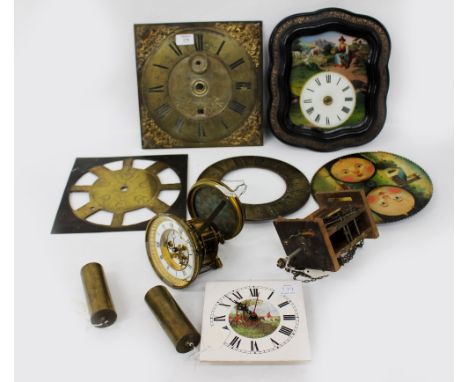 AN ANTIQUE BRASS LONG CASE CLOCK DIAL signed ' Rob Pett Malling', 28cm square; a late 19th / early 20th century continental r