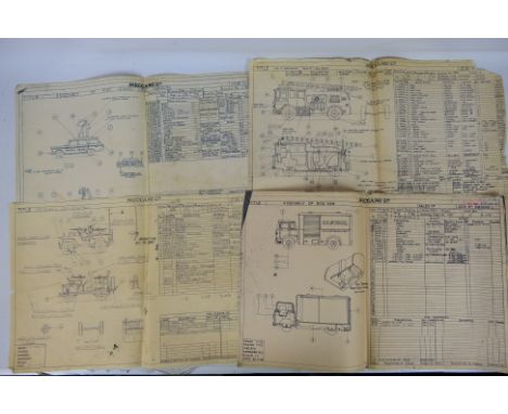 Meccano - Dinky Toys - A group of four Meccano factory facsimile drawings. The drawings approximately A3 in size includes Box
