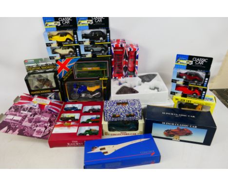 Corgi, Solido, Oxford, Di Cast - A mixed lot of boxed Die cast vehicles to include: Oxford railway Collection heritage Classi