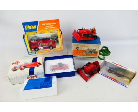 Dinky - Five Dinky model vehicles, four of which are boxed to include: #285 Merryweather Marquis Fire Tender, #DY-S 17 1939 T