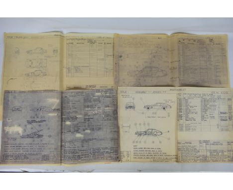 Meccano - Dinky Toys - A group of four Meccano factory facsimile drawings. The drawings approximately A3 in size includes Tri