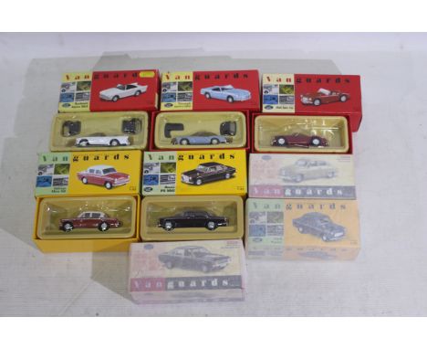 Lledo - Vanguards - 8 x boxed 1:43 Lledo Vanguards die-cast model vehicles - Lot to include a #VA07700 'Savanna Beige' SAAB 9