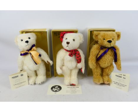 Merrythought - Three boxed limited edition fully jointed Merrythought bears with working growlers, to include: "Hope & Glory 