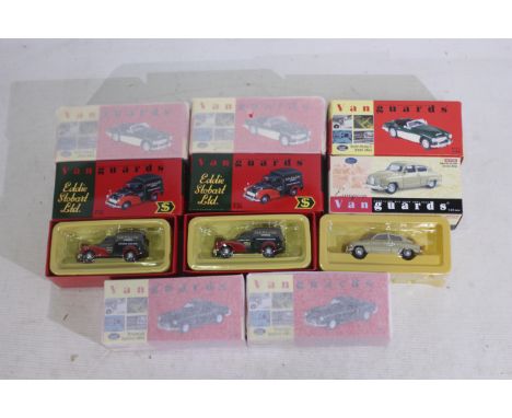 Lledo - Vanguards - 8 x boxed 1:43 Lledo Vanguards die-cast model vehicles - Lot to include 3 x #VA05101 'British Racing Gree