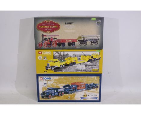 Corgi - Heavy Haulage - Corgi Classics - 3 x boxed limited edition 1:50 scale Corgi die-cast model trucks - Lot includes a Bu