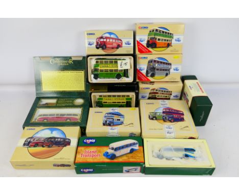 Corgi - 12 x boxed Corgi die-cast model coaches and buses - Lot includes 2 x #CC25501 'Southdown Motor Services' Guy Arab Uti