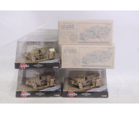 Corgi - 5 x boxed Corgi military vehicles in 1:50 scale - Lot includes 3 x 'WWII Legends' #CC60006 SD.Kfz 7/1 Krausse-Maffei 