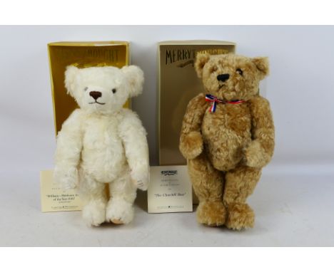 Merrythought - Two boxed limited edition Merrythought bears: "Churchill" (YG15GG) is approx 36 cm long, mohair, fully jointed