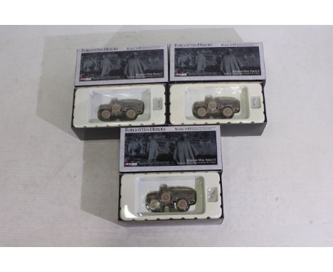 Corgi - Forgotten Heroes - 3 x boxed Corgi 1:43 scale die-cast model military vehicles - The model is #US51703 WC51, 3/4-Ton,