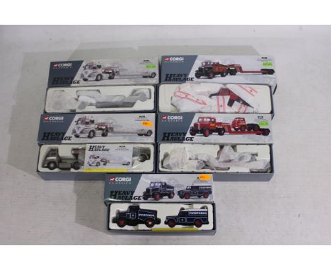 Corgi - Heavy Haulage - 5 x boxed 1:50 and 1:43 scale Corgi Heavy Haulage die-cast model trucks - Lot includes a #13501 'G C 