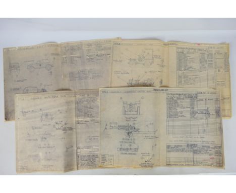 Meccano - Dinky Toys - Four Meccano factory facsimile drawings. The drawings approximately A3 in size include Volkswagen KDF 