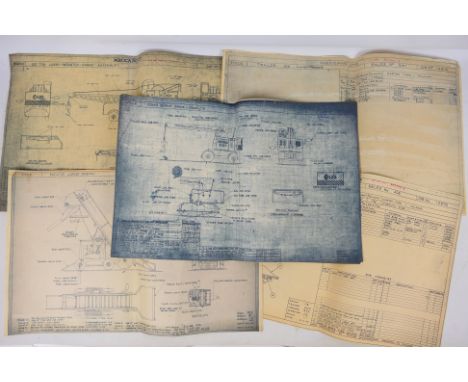 Meccano - Dinky Toys - A collection of five Meccano factory facsimile drawings. The drawings approximately A3 in size include