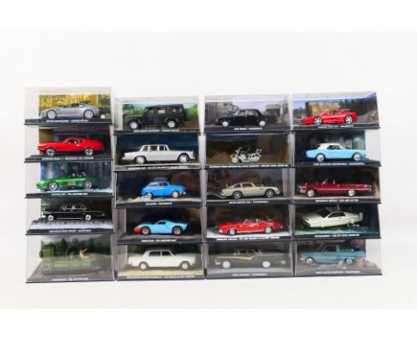 GE Fabbri - James Bond - 20 x cars from the James Bond films in 1:43 scale including Lotus Esprit from The Spy Who Loved Me, 