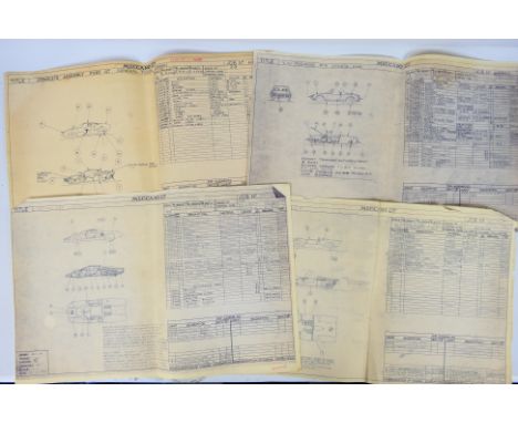 Meccano - Dinky Toys - A group of four Meccano factory facsimile drawings. The drawings approximately A3 in size includes Mat