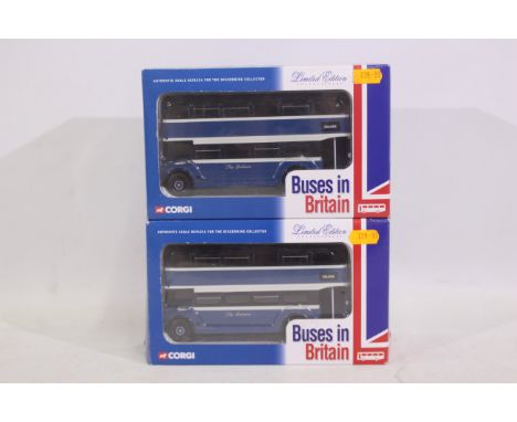 Corgi - Buses In Britain - 2 x boxed 1:50 scale limited edition Corgi die-cast model buses - The models are #CC25905 'Delaine