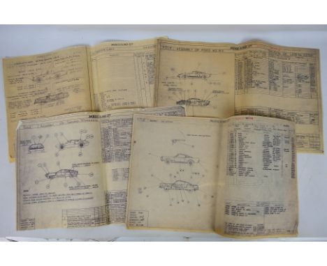 Meccano - Dinky Toys - A group of four Meccano factory facsimile drawings. The drawings approximately A3 in size includes De 