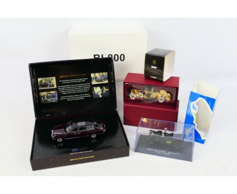 Minichamps - Ixo - Corgi - 3 x boxed Rolls Royce and Bentley models in 1:43 scale, the British State Limousine # BL800, a lim