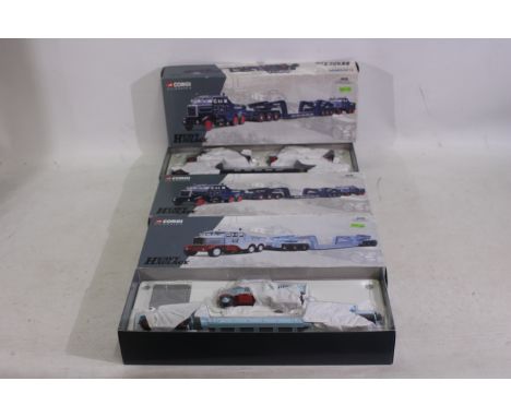 Corgi - Heavy Haulage - 3 x boxed 1:50 scale Corgi Heavy Haulage die-cast model trucks - Lot includes 2 x #17701 'Pickfords' 