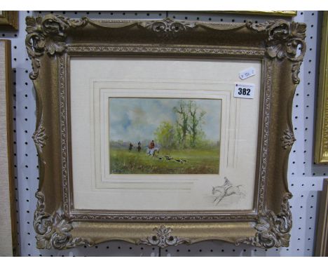  Brian Tovey (1932-2008), Hunting Scene, oil painting, signed lower right, 12 x 17cm.