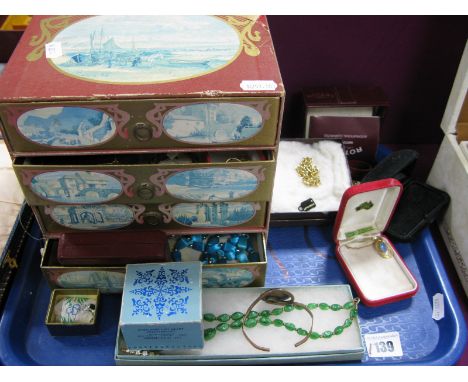 Assorted Costume Jewellery, including ladies Rotary wristwatch, beads, bangle etc:- One Tray