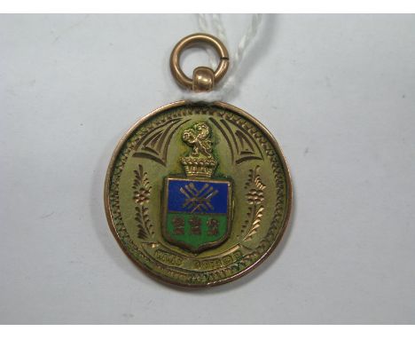 A 9ct Gold Medallion Pendant, with enamel highlights.