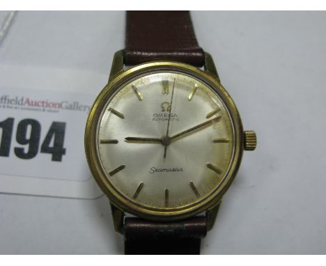 Omega; A Vintage Seamaster Automatic Gent's Wristwatch, the signed dial with line markers and centre seconds, (movement unsee