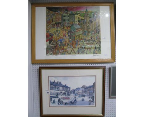 Joe Scarborough, 'Come and Play', limited edition colour print of 850, ink signed by Joe and Doris Askham (Sheffield Mayor), 