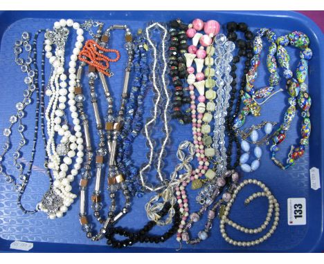 Vintage and Later Bead Necklaces etc:- One Tray