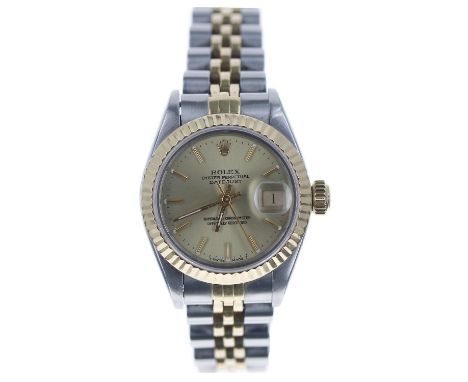 Rolex Oyster Perpetual Datejust gold and stainless steel lady's wristwatch, reference no. 69173, serial no. E164xxx, circa 19