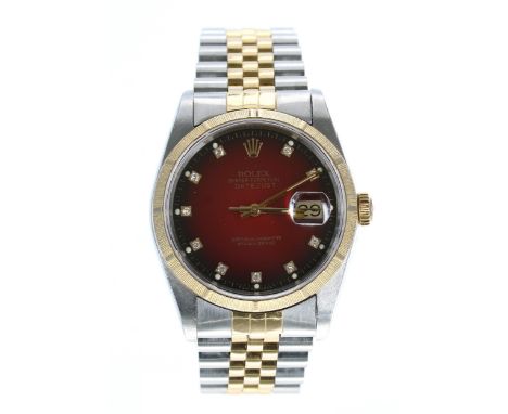 Rolex Oyster Perpetual Datejust gold and stainless steel gentleman's wristwatch, reference no. 16233, serial no. E861xxx, cir