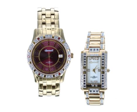 Ingersoll Gems gold plated and stainless steel wristwatch, reference no. IG0531, quartz, 40mm (Ingersoll box, guarantee card,