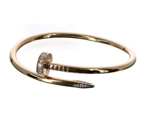 Cartier 18ct Juste En Clou diamond bangle, signed&nbsp;FYB950. 29.4gm (Ref. 211) 