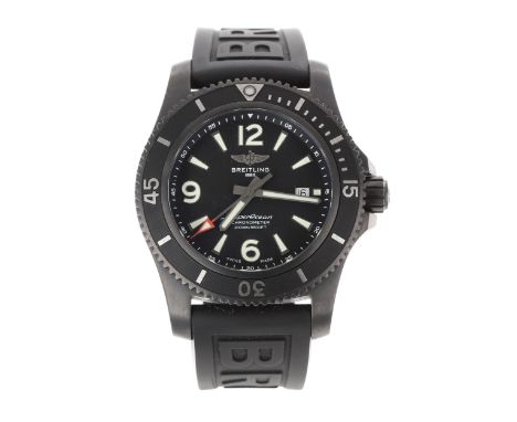 Breitling SuperOcean 46 Chronometer automatic black steel gentleman's wristwatch, reference no. M17368, serial no. 7274xxx, b