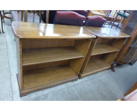 A pair of Ercol Golden Dawn open bookcases 