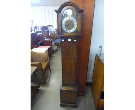 An oak dwarf longcase clock 