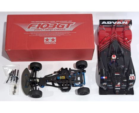 Tamiya F103GT Direct Drive Chassis 1:10 scale Radio Control Model Kit, boxed.  Although untested & unchecked for completeness