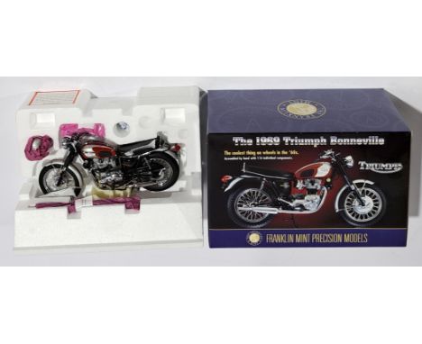 Franklin Mint Precision Models 1:10 scale 1969 Triumph Bonneville, boxed.&nbsp; Although unchecked for completeness condition