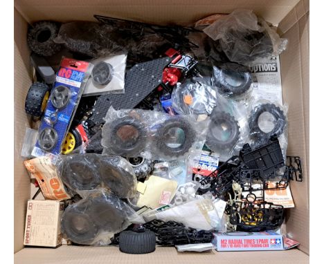 Tamiya &amp; similar, a large quantity of Model Kit Parts &amp; Controllers for 1:10 scale &amp; similar Radio Control Vehicl